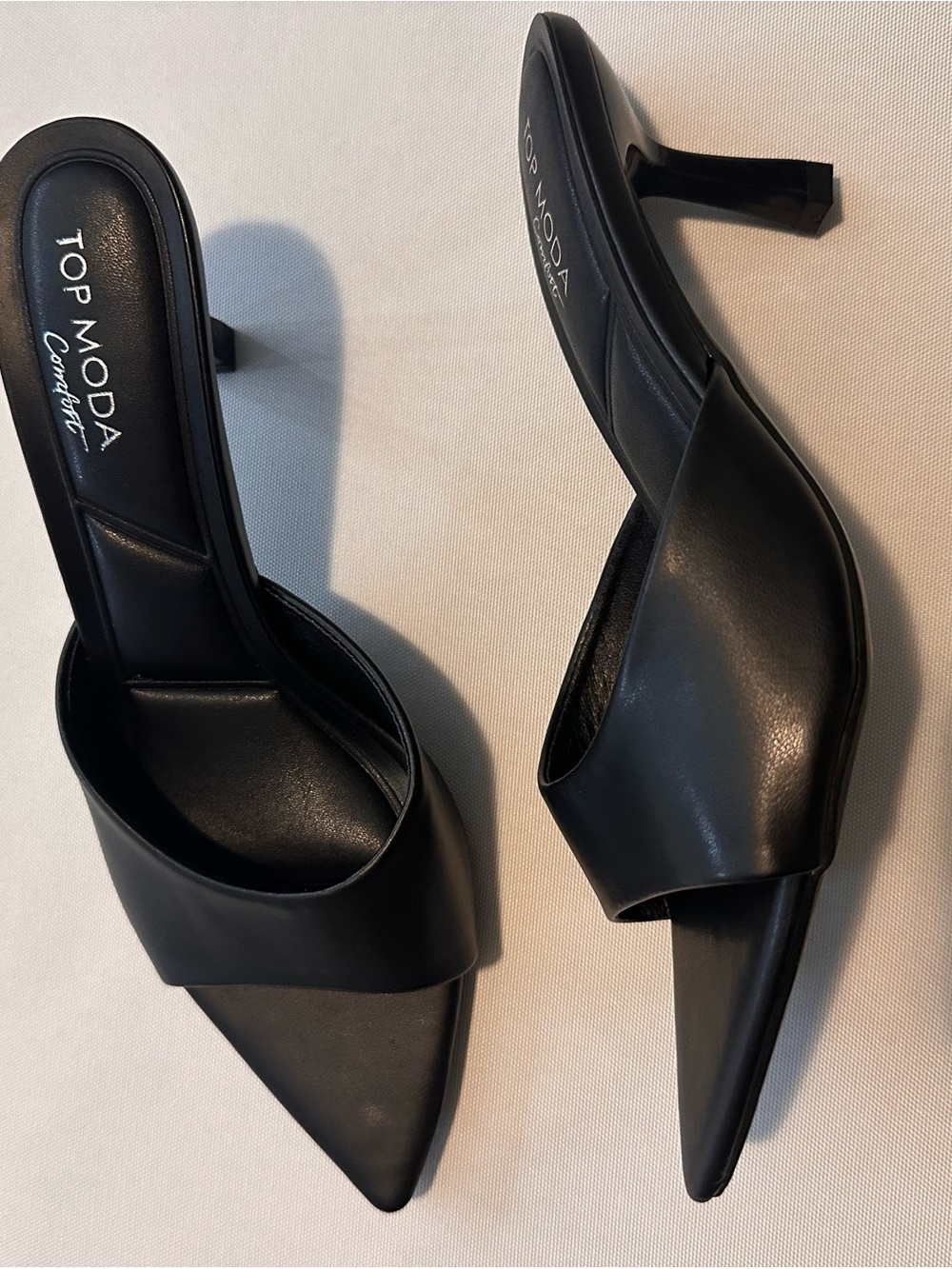 FASHION NOVA Black Pointed Toe Mule Heels - BRAND NEW